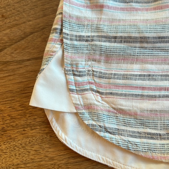 Athleta linen white striped beach shorts size 4 Almost new - Picture 3 of 10